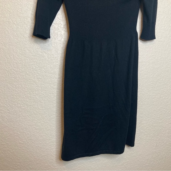 Evan Picone Cowl Neck Sweater Dress Petite Midi Length 3/4 Sleeves Cotton Angora - Picture 7 of 9